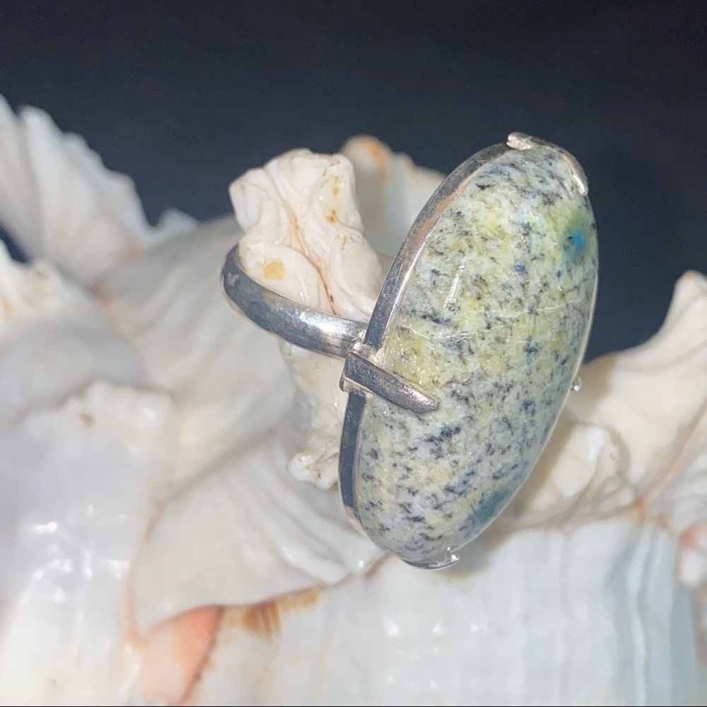 K2 Azurite Natural Gemstone handcrafted ring - Picture 3 of 7